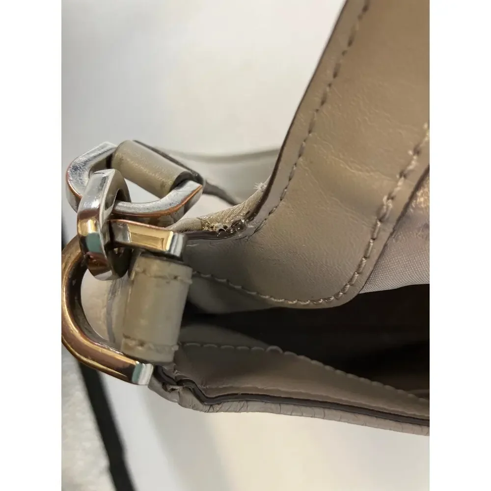 MICHAEL KORS, GRAY MEDIUM PEBBLED LEATHER SHOULDER BAG